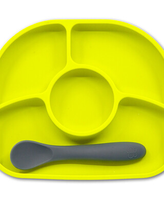 BBLuv Yumi Anti-Spill Silicone Plate & Spoon Set