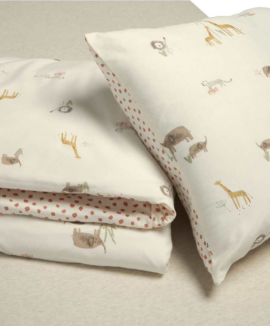 غطاء لحاف وغطاء وسادة بنقشة غابة